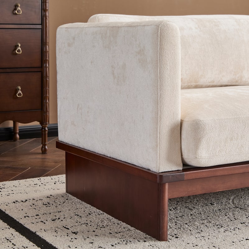 Christopher Knight Home - Luxe Modern Upholstered Sofa with Solid Wood Base