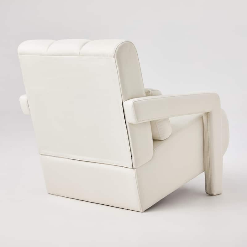 Beige 27.5" Accent Chair with Pillow and Foam