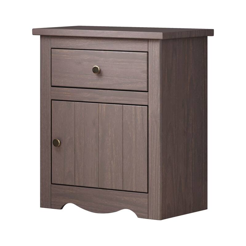 Gray 1 Drawer 21 in. W Nightstand with Sturdy Hardware and Ample Storage