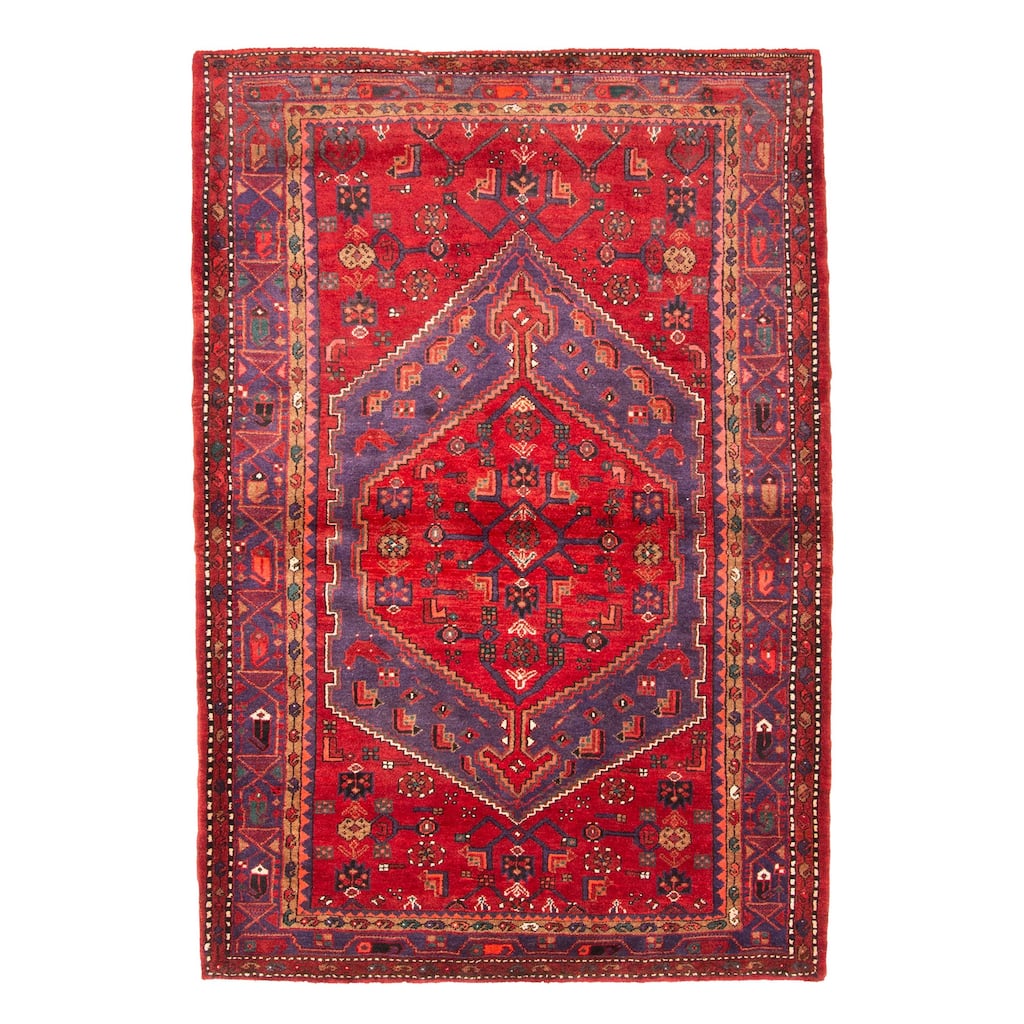 ECARPETGALLERY Hand-knotted Andelz Red Wool Rug - 4'10 x 7'1