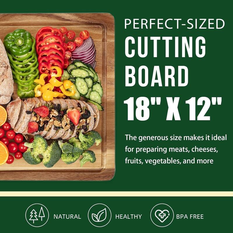 18-in L X 12-in W Wood Cutting Board 1Inch Thick - 18-in L X 12-in W