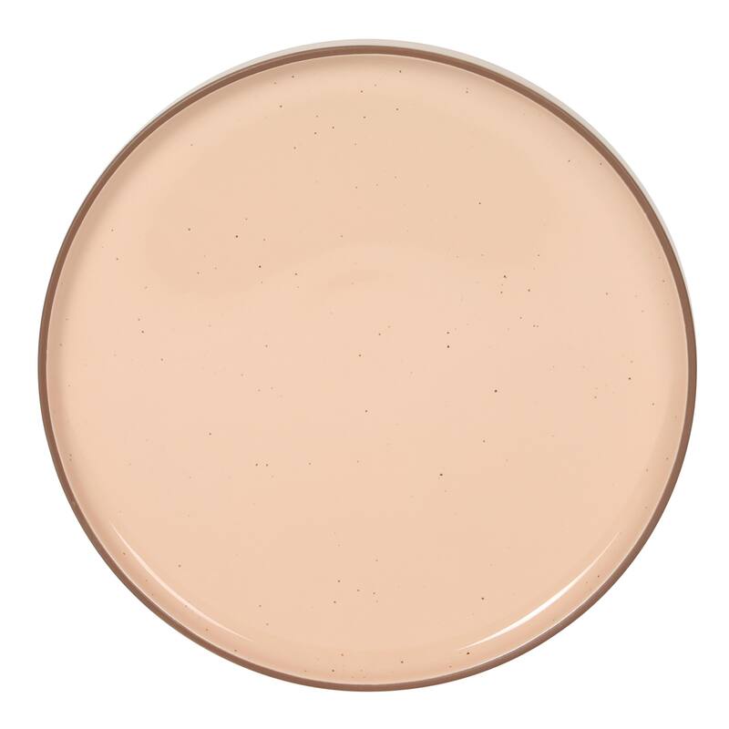 Gibson Elite Northrock Stoneware Dinnerware Set, 16-Piece Service for 4 - Plates & Bowls with Hand-Painted Terracotta Base