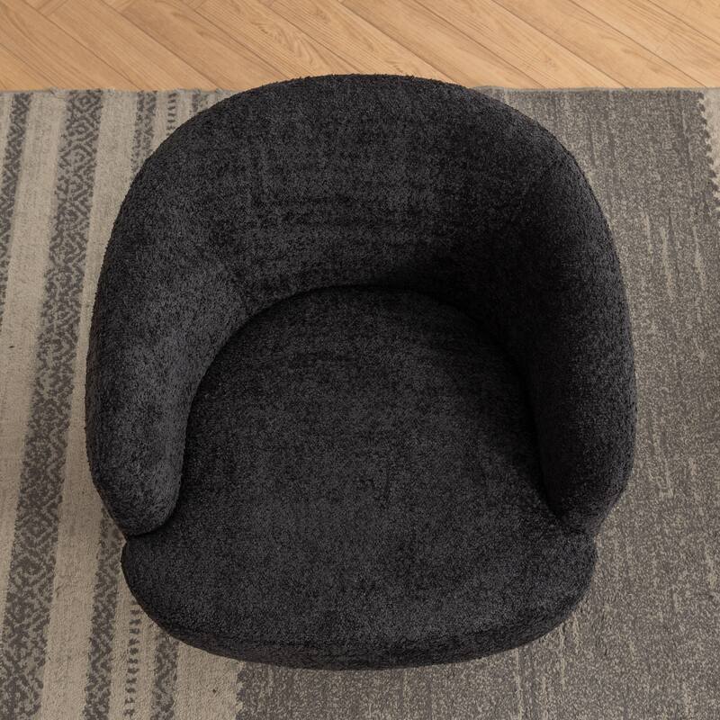 Accent Swivel Chair With Gold Metal Round Base