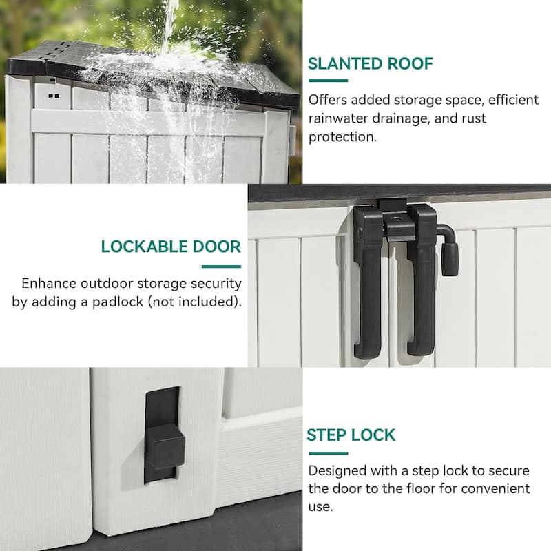 Outdoor Resin Deck Box Storage Shed for Garden,Patios,Backyards,Tools