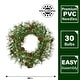 preview thumbnail 4 of 4, Fraser Hill Farm 24-in Wreath with Pinecones and Warm White LED Lights - Green