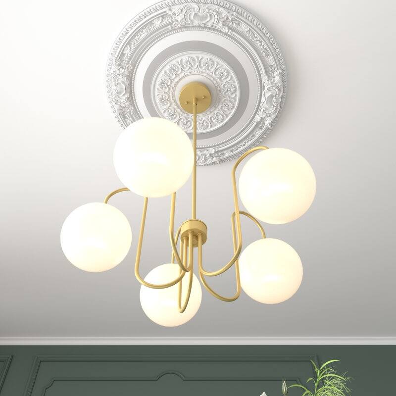 Acroma - 5 Light Gold Steel Dimmable Classic / Traditional Chandelier - N/A