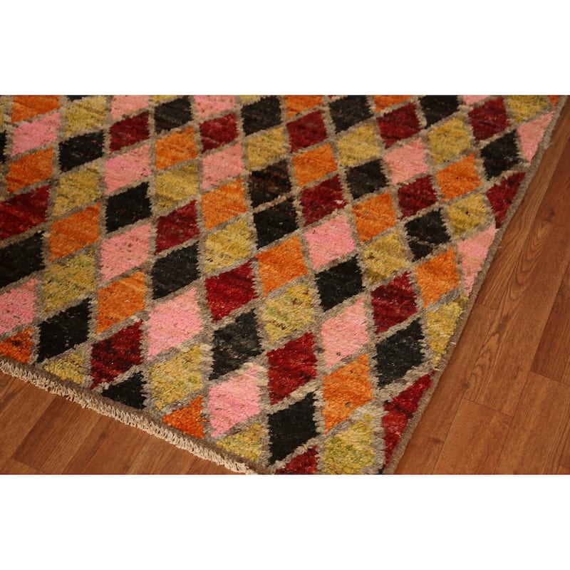Trellis Moroccan Oriental Area Rug Handmade Tribal Wool Carpet - 5'9" x 7'9"