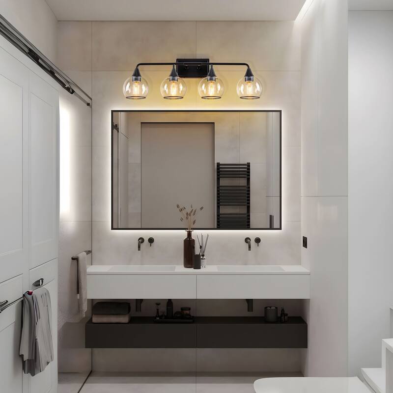 Starsky 3/4 Lights Modern Vanity Light Clear Globe Glass Shades