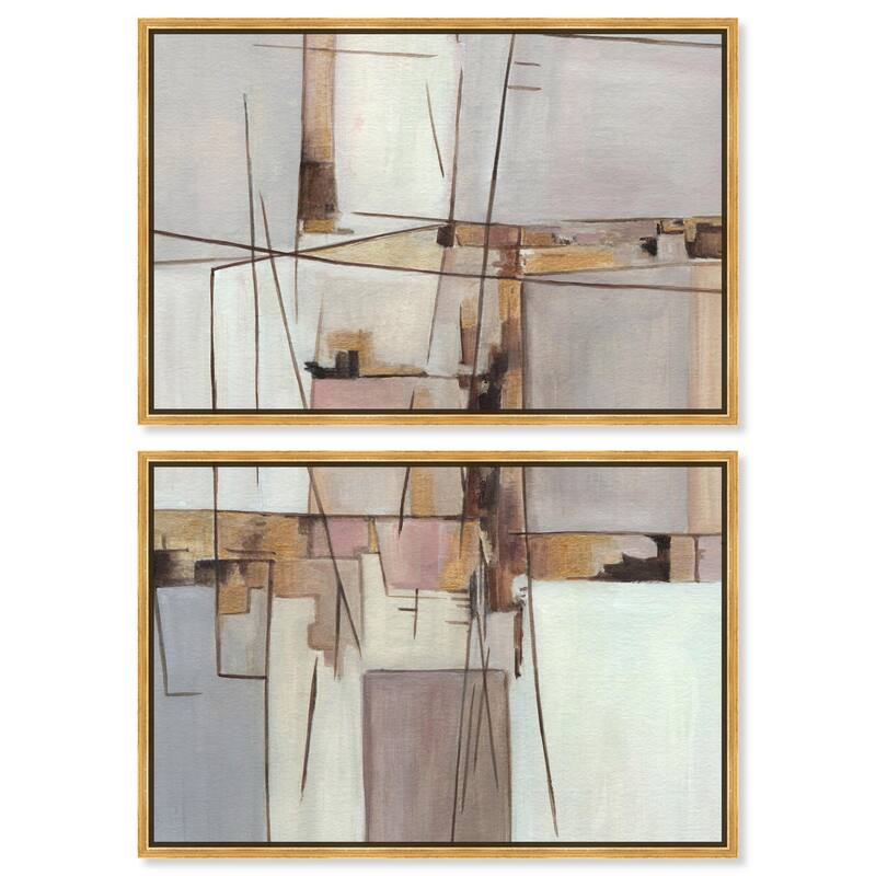 Unspoken Thoughts II Canvas Set of 2 by Art Remedy - 45" x 30" - Gold