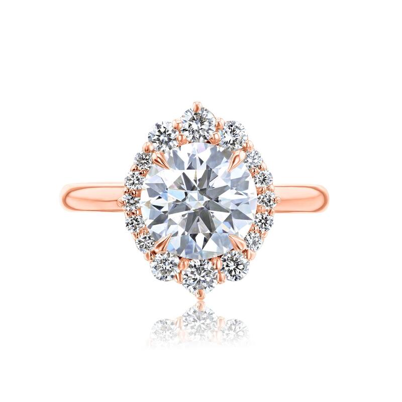 Annello by Kobelli 14k Gold Forever One Raphaela Engagement Ring (DEF/VS, DEF/VS) - Rose - 7.5