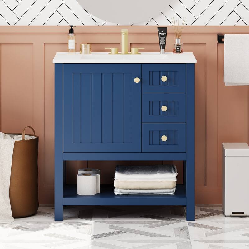 Bathroom Vanity Cabinet with Ceramic Sink