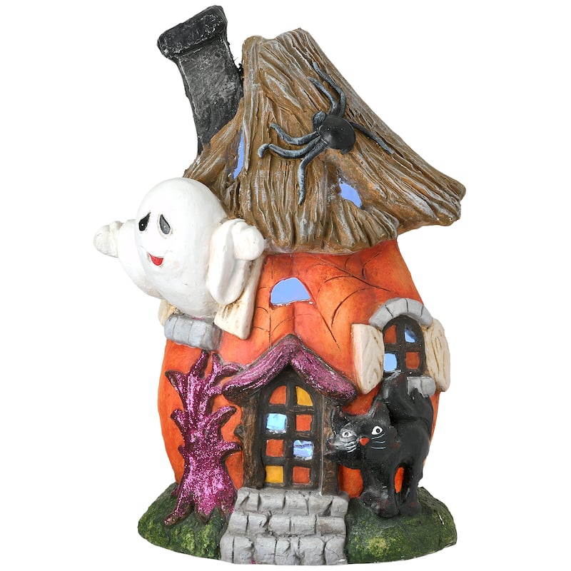National Tree Company Halloween Pre-Lit Haunted House Decoration, LED Lights, 18 Inches - 18 in