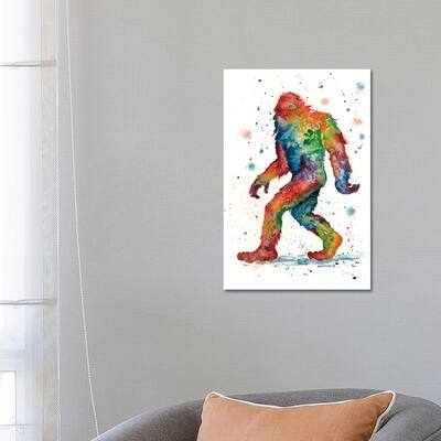 iCanvas "Rainbow Sasquatch" by Dave Bartholet Canvas Print