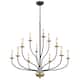 12-Light Candlestick Hanging Linear Chandelier Lighting 3-Tier Ceiling Light Fixture for Kitchen Island