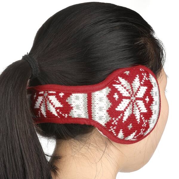Shop Warm Foldable Winter Knit Earmuffs For Women Men Gray 3