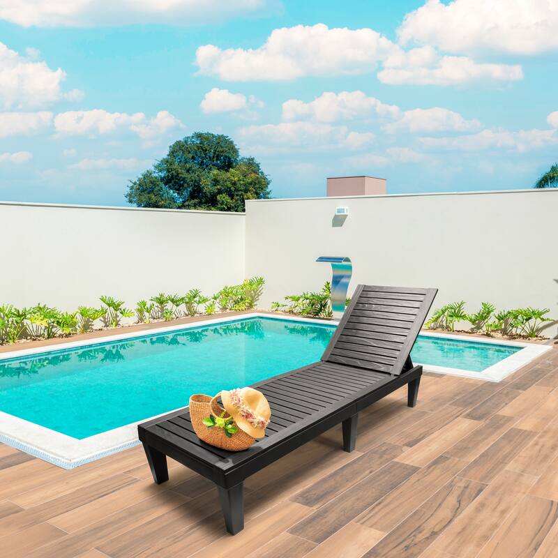 Sorbus Outdoor Chaise Lounge Chair - Poolside Adjustable and Foldable Lounge Chair for Tanning, Sunbathing, or Relaxing