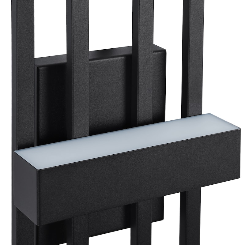 Modern Geometric Matte Black LED Flush Mount Wall Sconce