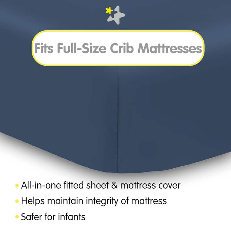 BreathableBaby All-in-One Fitted Sheet & Waterproof Cover for 52" x 28" Crib Mattress (2-Pack)