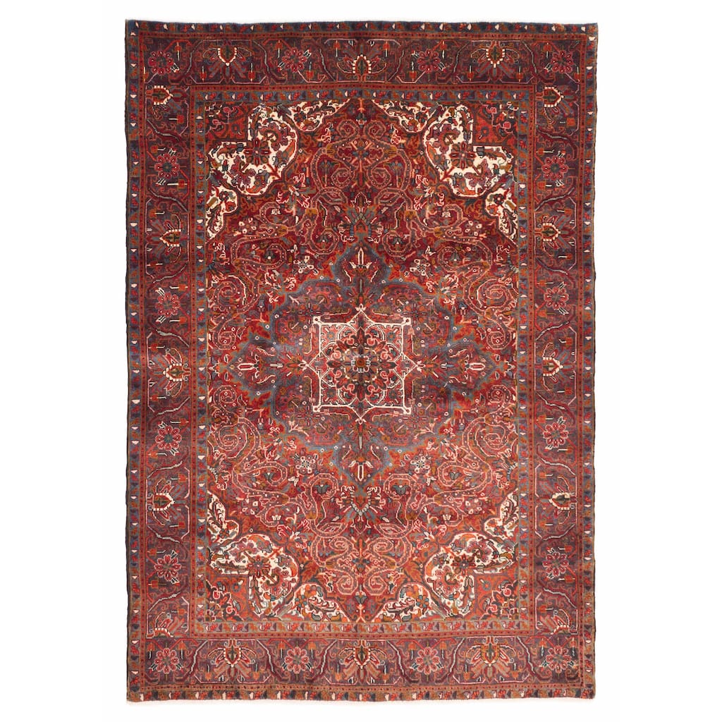 ECARPETGALLERY Hand-knotted Sarabi Dark Red Wool Rug - 6'8 x 9'6