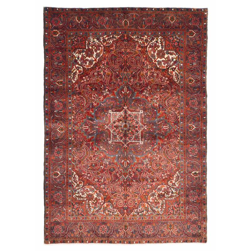 ECARPETGALLERY Hand-knotted Sarabi Dark Red Wool Rug - 6'8 x 9'6