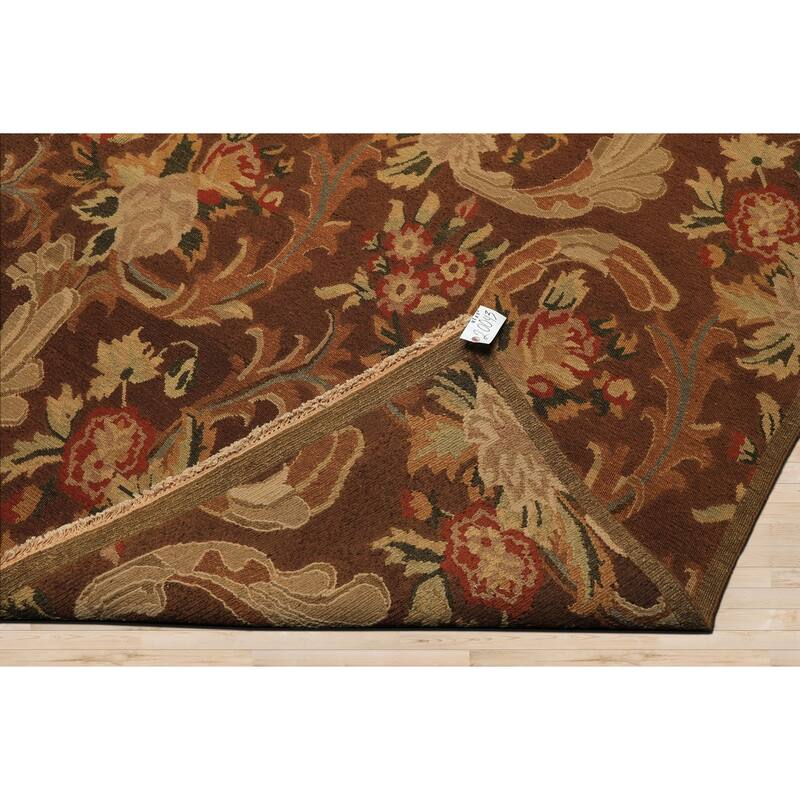 9'2''x11'11'' Hand Knotted Flatweave Wool Brown Arts & Crafts Oushak Rug - 9' 2'' x 11' 11''