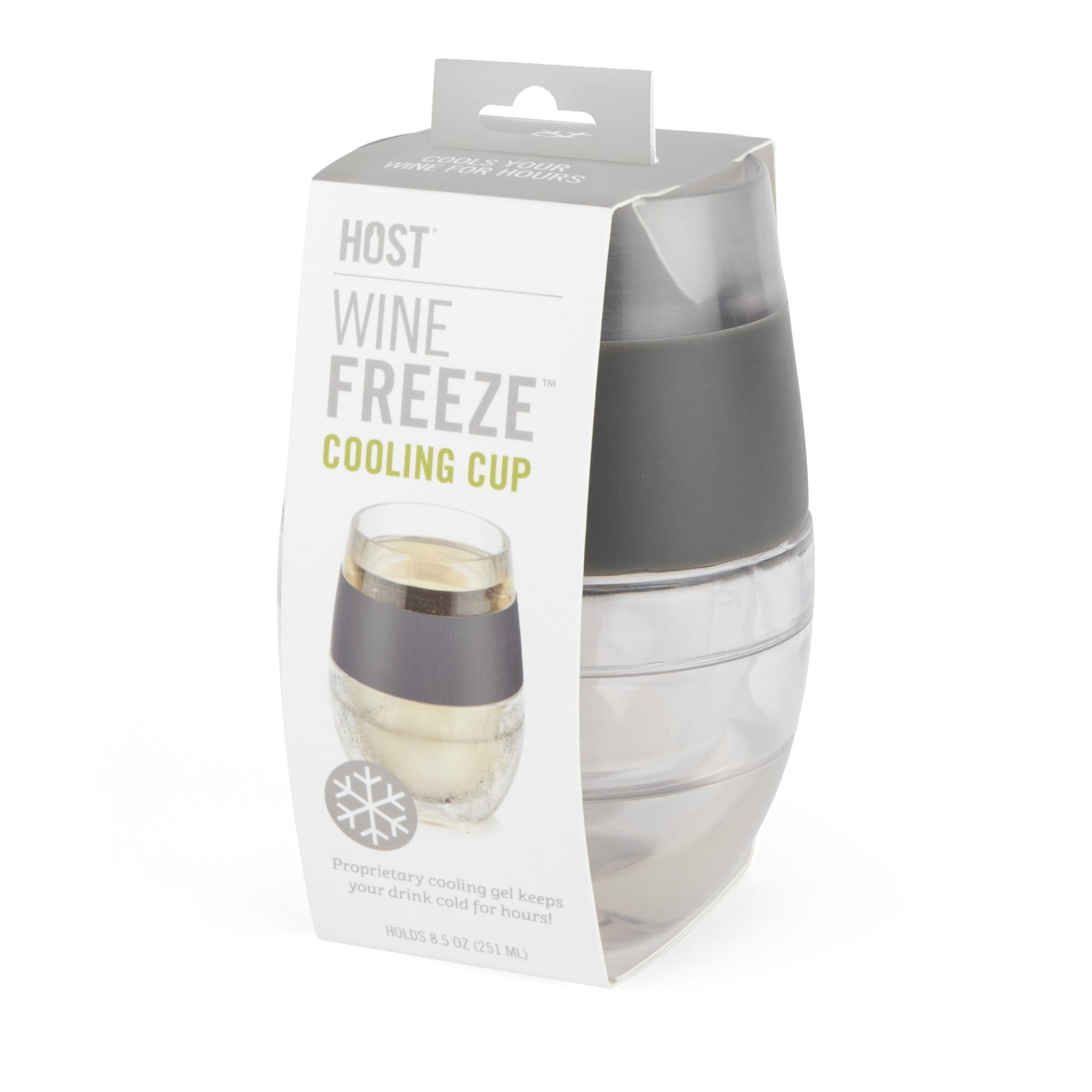 Host Beer Freeze 16 oz Cooling Cups in Black/Grey Bands (Set of 4)