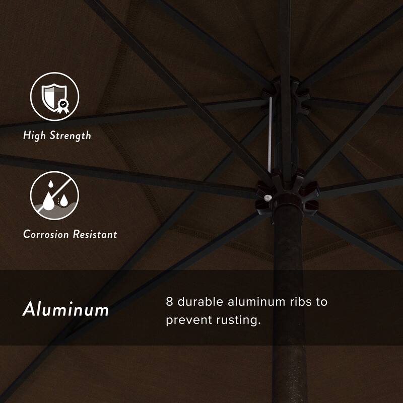 North Bend 7.5 Crank Lift Auto Tilt Patio Umbrella with Outdoor Rated Olefin Fabric by Havenside Home