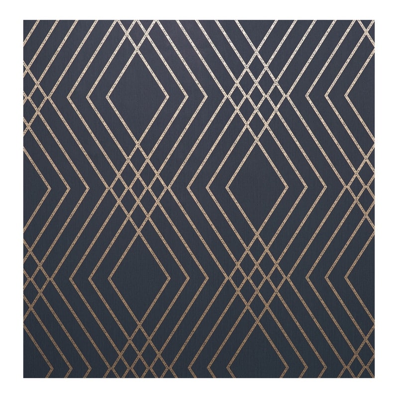 Fine Decor Shard Navy Trellis Wallpaper - 20.5 x 396 x 0.025