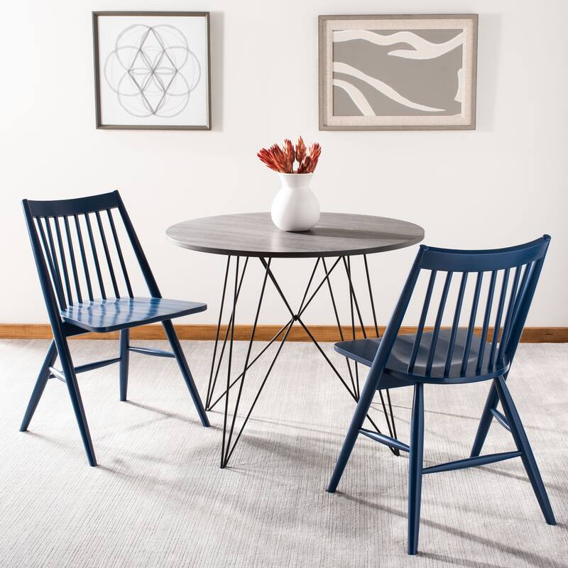 SAFAVIEH Orelia 19 Inch Black Spindle Dining Chair (Set of 2) - 21Wx22Dx34H