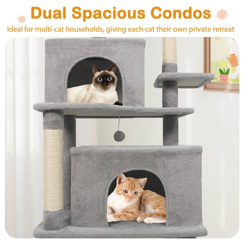 Costway 70” Large Cat Tree for Indoor Cats with Plush Top Perch, Dual - See Details