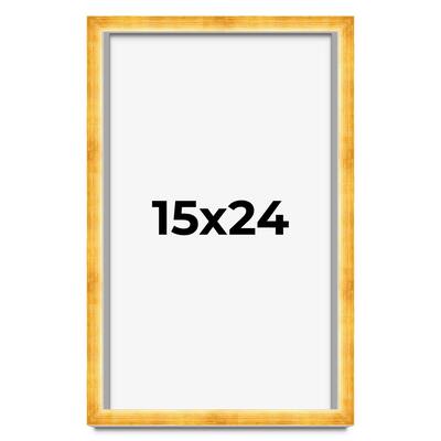 15x24 Shadow Box Frame Gold | 1.625 Inches Deep Real Wood Traditional