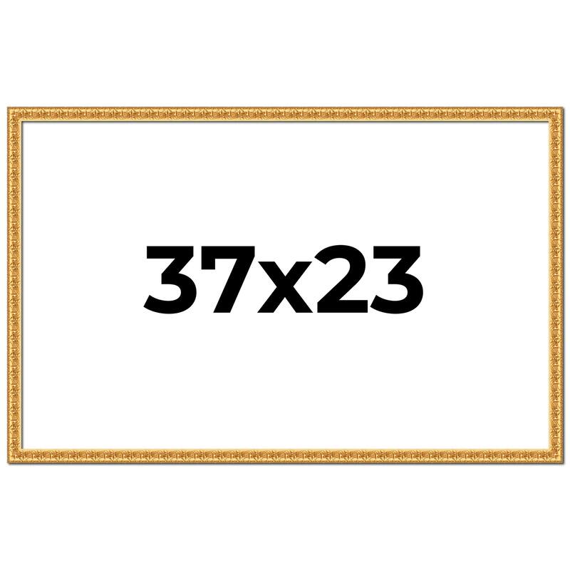 37x23 Frame Gold Real Wood Picture Frame Width 1 inches | Interior