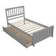 preview thumbnail 13 of 16, Stylish Twin Size Wood Platform Bed with Trundle - Solid Construction, Available in White/Gray