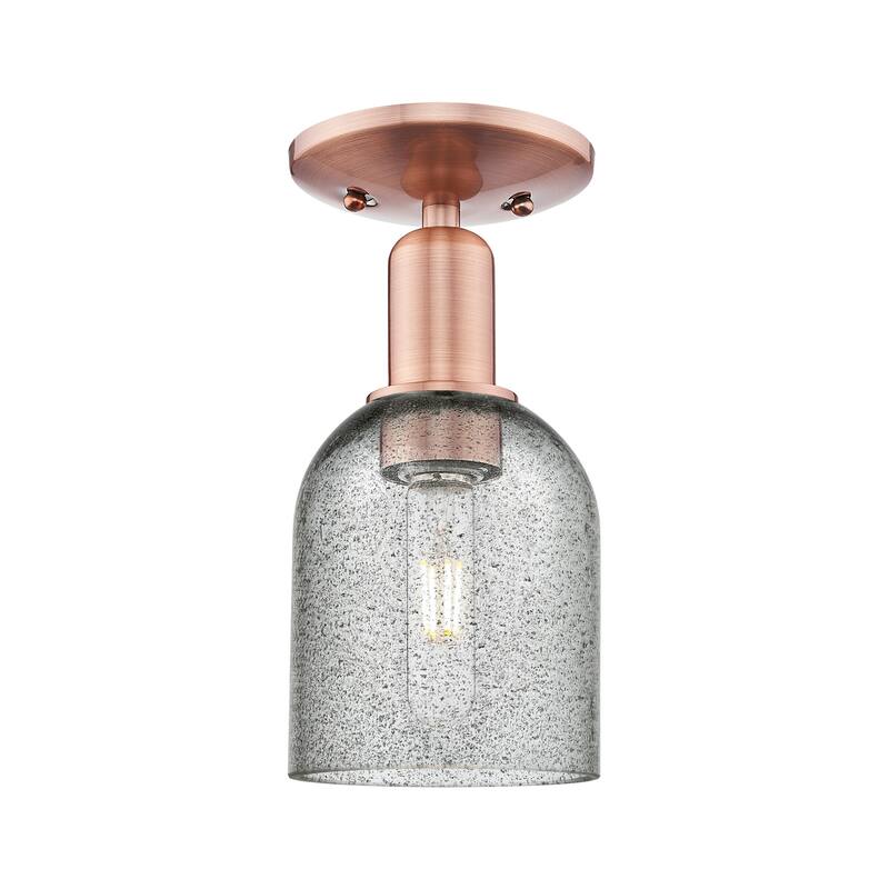 Innovations Lighting 716-1C-11-5 Caledonia Semi-Flush Caledonia 5" - Antique Copper / Charcoal
