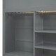 preview thumbnail 56 of 78, Twin/Full Size Loft Bed with Bulit-in Desk and Wardrobes, Solid Wood Kids Loft Bedframe with 4 Drawers and Storage Shelves