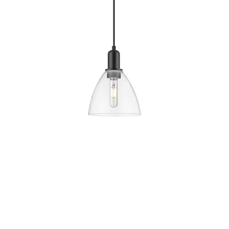 Innovations Lighting 716-1P-11-8 Bristol Pendant Bristol 8" Wide Mini - Matte Black / Clear