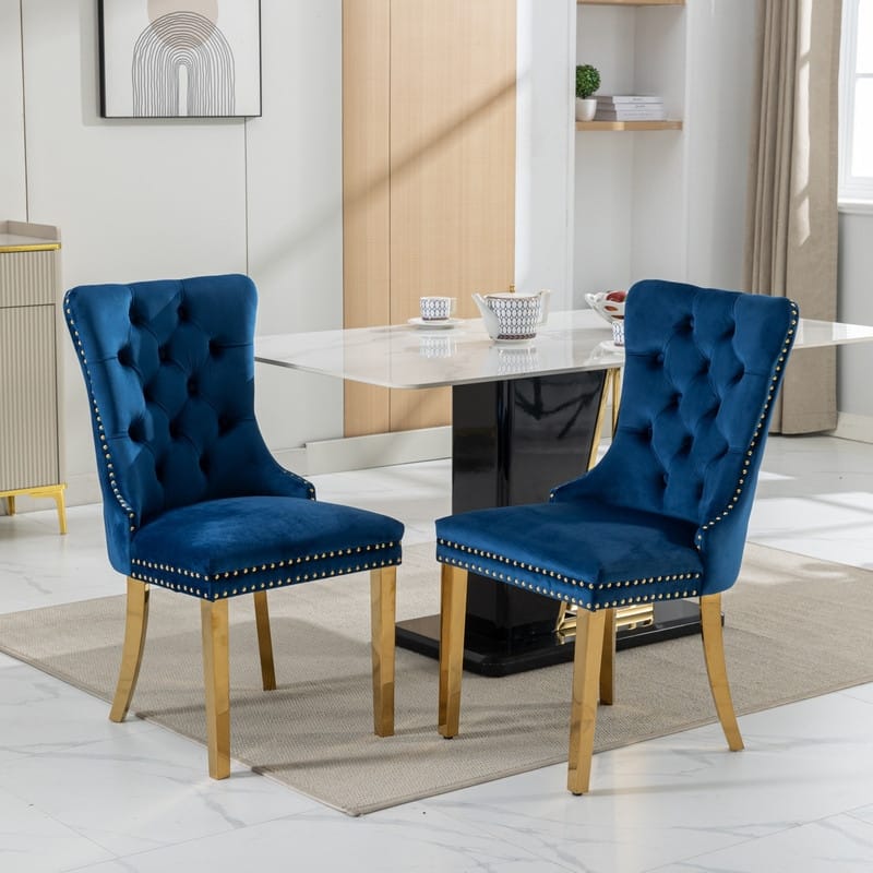 Contemporary Velvet Upholstered Dining Chair Set of 4