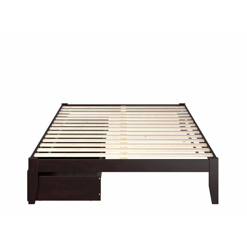 Colorado Queen Bed with 2 Drawers in Espresso