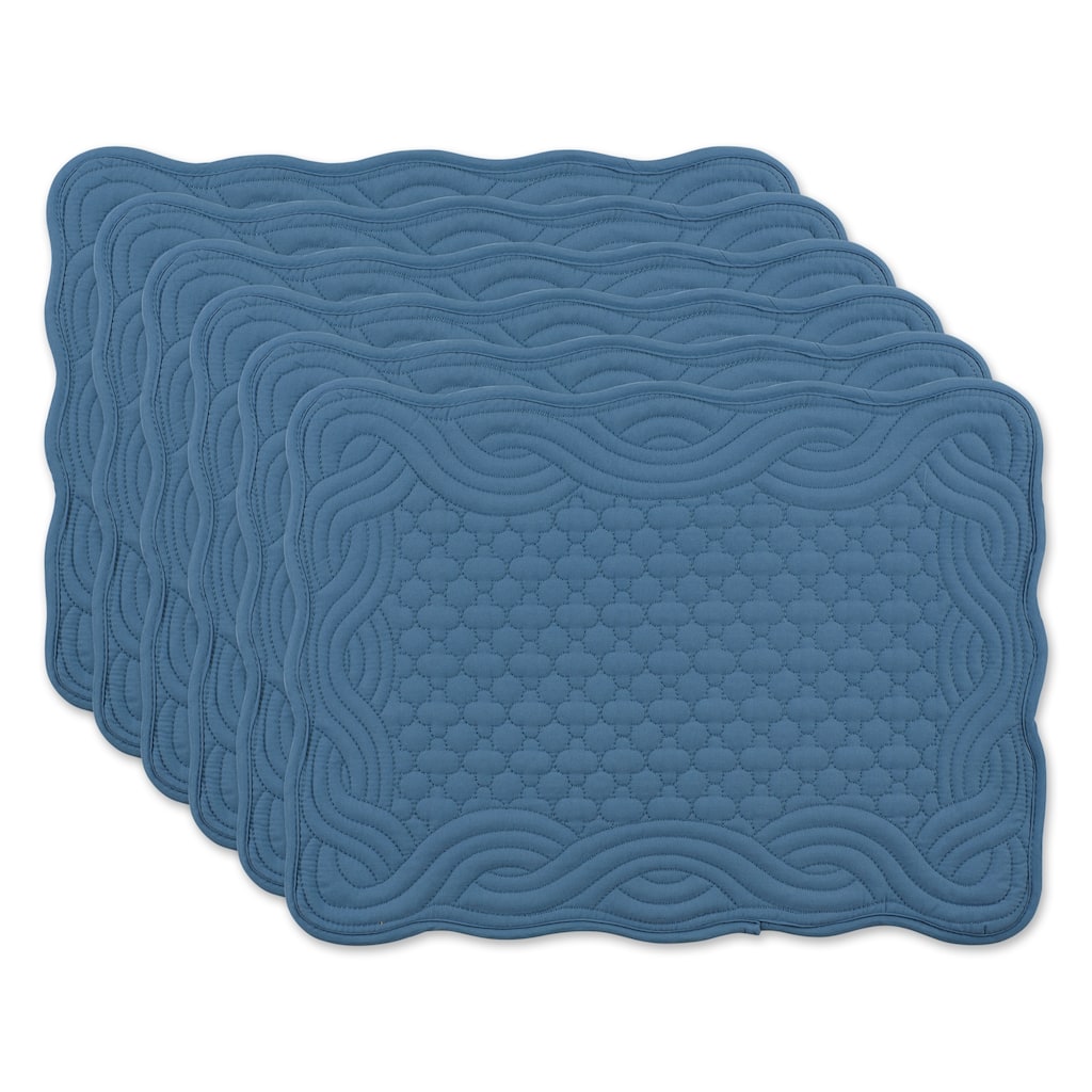 DII French Blue Quilted Farmhouse Placemat (Set of 6)