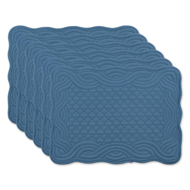 DII French Blue Quilted Farmhouse Placemat (Set of 6) - French Blue - Placemat Set