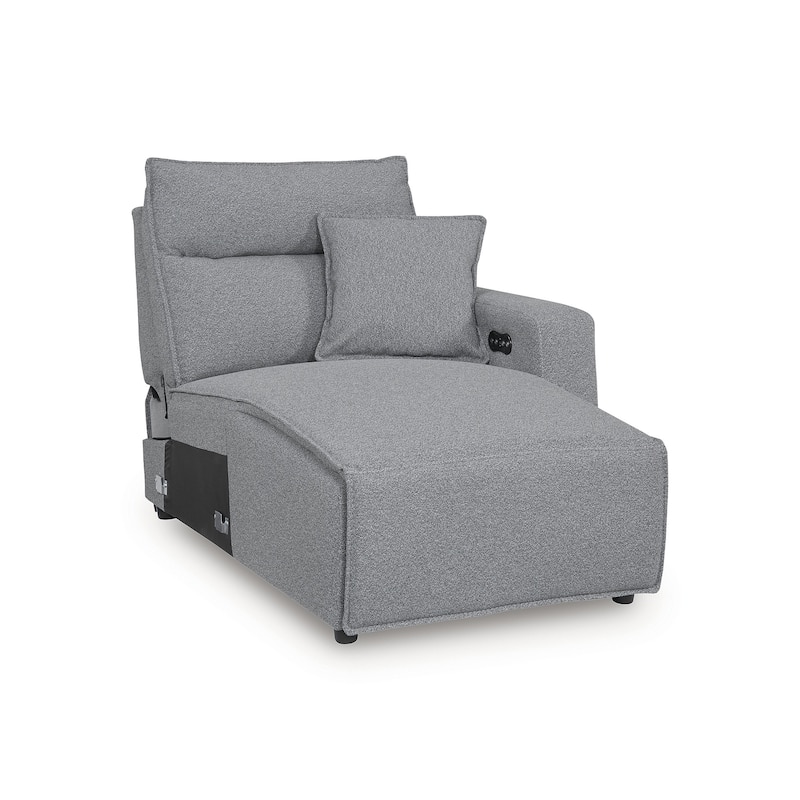 Signature Design by Ashley Modmax Gray 3-Piece Power Reclining Sectional with Chaise - 100" W x 63" D x 41" H