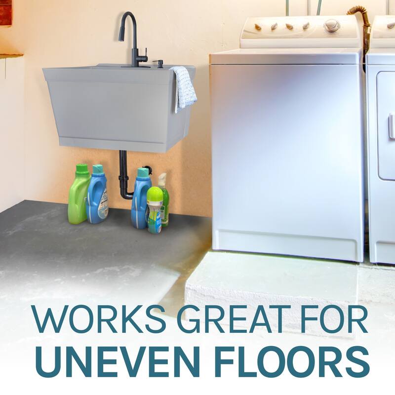 TEHILA 19-Gallon Wall-mounted Utility Sink 22.88 in. W Laundry Tub with Pull-down Faucet