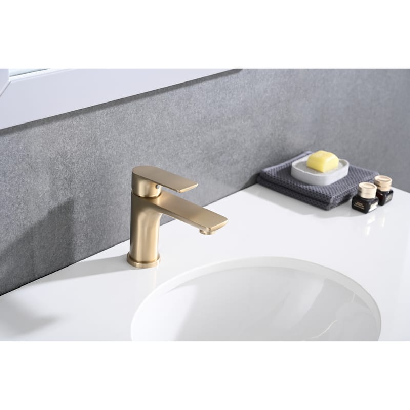 Single Handle Bathroom Sink Faucet with Ceramic Valve Core and Aerator, Rust Proof, Anti Fingerprint, Splash Proof, Silent