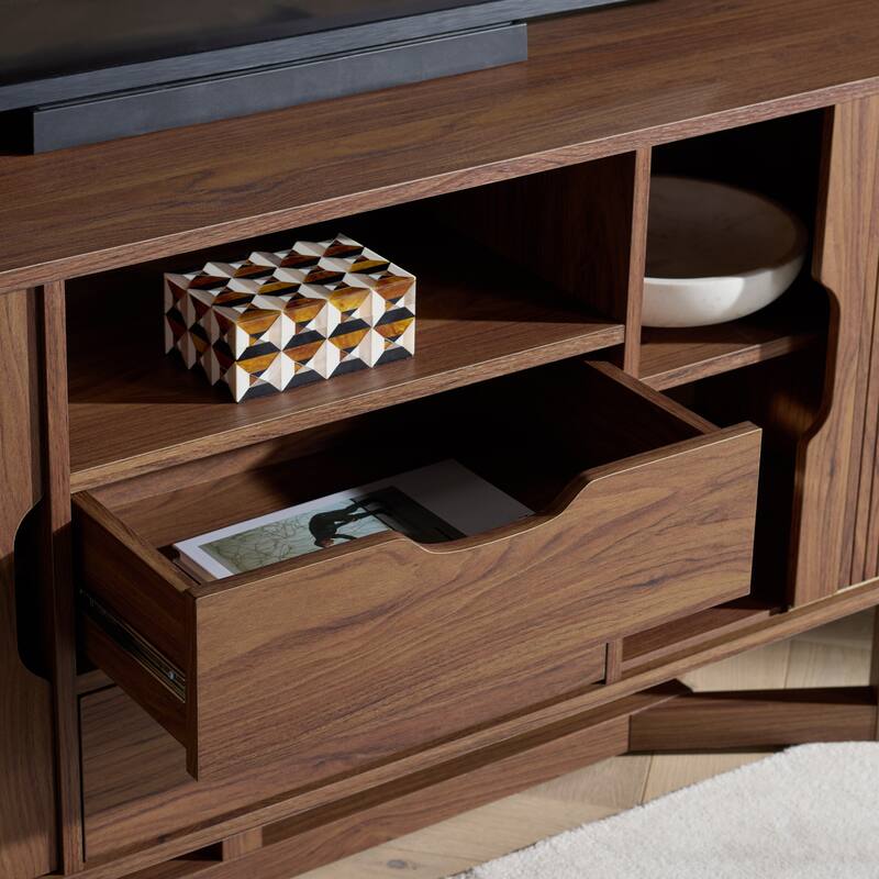 SAFAVIEH Home Ilyum 2-Drawer Tambour Doors Sideboard/TV Stand - 55"W x 16"D x 28"H