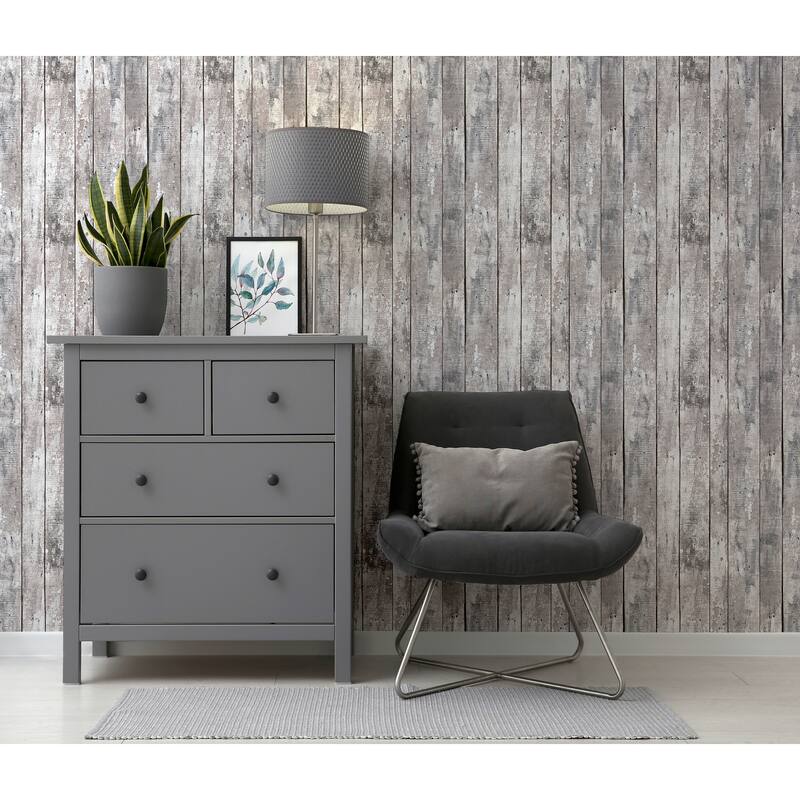 Arthouse Bertram Neutral Wood Wallpaper