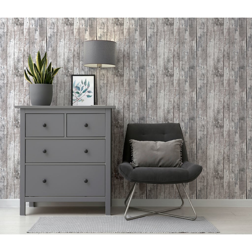 Arthouse Bertram Neutral Wood Wallpaper