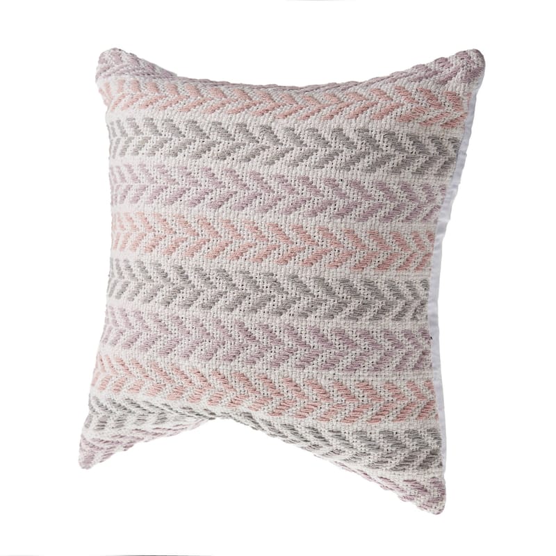18" Purple and Gray Chevron Square Throw Pillow