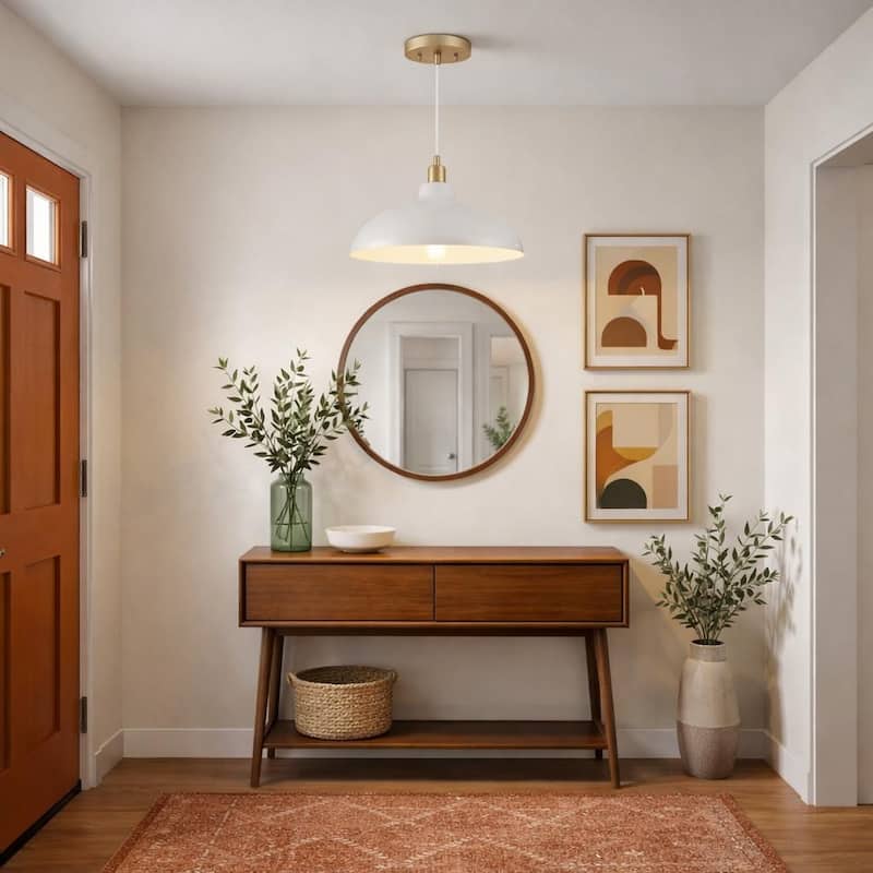 Sockras Single Dome Pendant Lamp with Gold Brass Accents