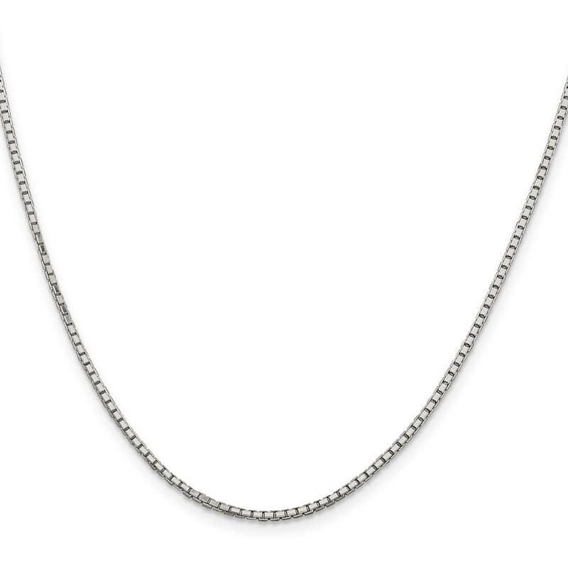 Curata 925 Sterling Silver 1.7mm Diamond Cut Box Chain Necklace Options: 18 20 22 24 26 30
