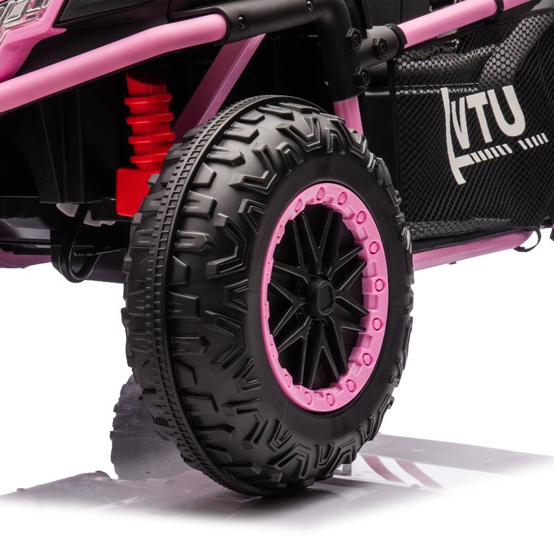 24V Ride On UTV for Kids with Parental Remote, Bluetooth, and LED Lights, 4-Wheel Suspension
